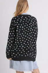 Umgee Women's Polka Dot Cardigan - Open Front, Drop Shoulder